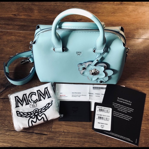 MCM Handbags - MCM-AUTHENTIC NWT Blue Satchel-Swarovski Crystals